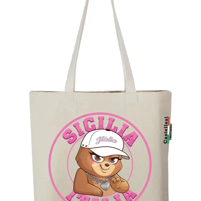 Sicilia Bear Tote Bag By Castellesi